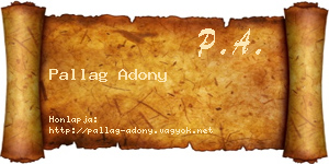 Pallag Adony névjegykártya